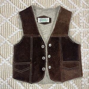 Children’s Vintage Brown Suede Vest